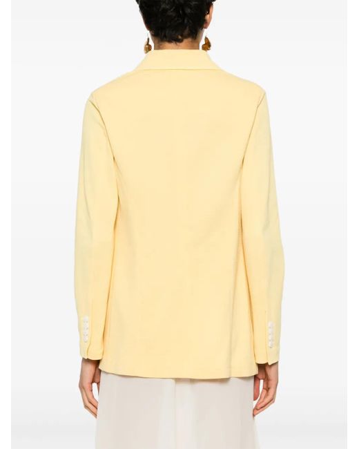 Circolo 1901 Yellow Double-Breasted Textured Blazer