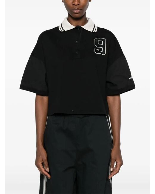Marc Ellis Black Logo-Patch Polo Shirt