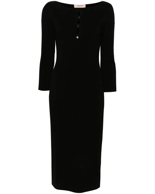 Twinset Black Cut-Out Knit Dress