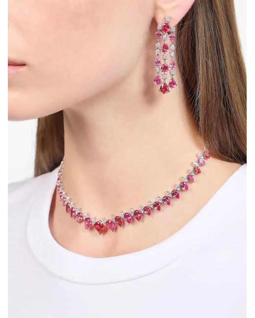 Anabela Chan Pink Padparadscha Infinity Sapphire Necklace