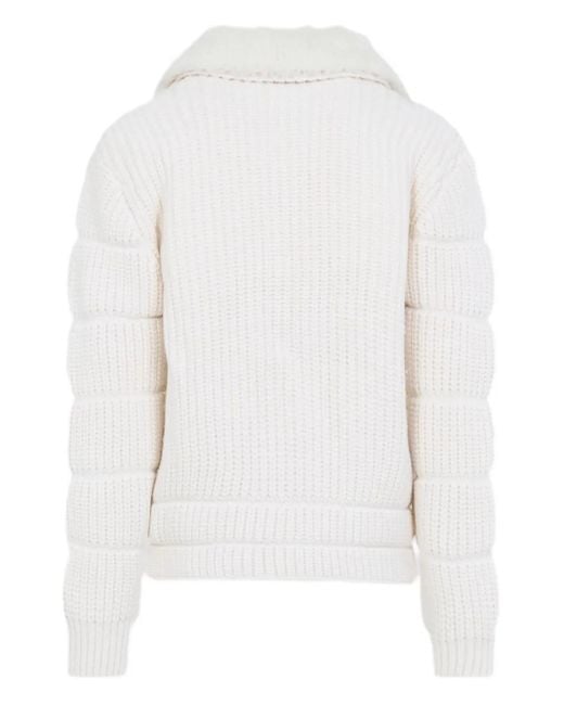 Casablanca White Ribbed Padded Jacket for men