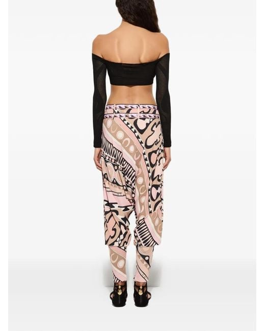 Emilio Pucci Black Cropped Jacquard Marmo Top