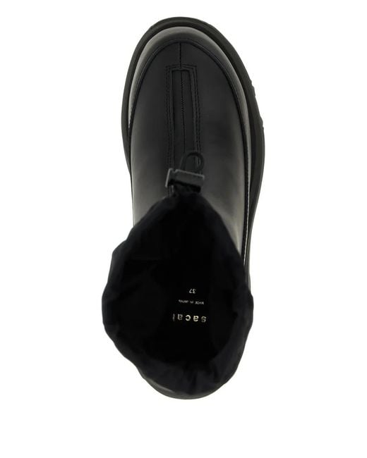 Sacai Enkellaarzen Met Plateauzool in het Black