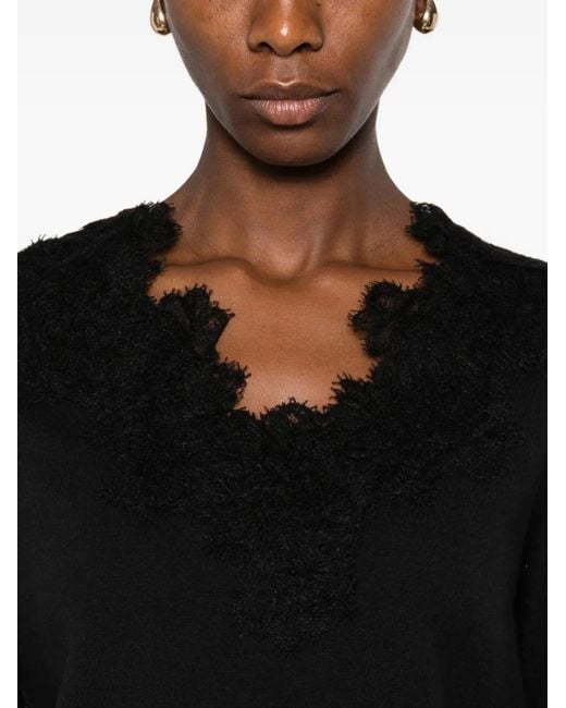 Ermanno Scervino レーストリム セーター Black