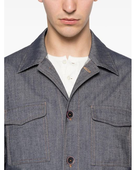 Manuel Ritz Gray Twill Chore Jacket for men