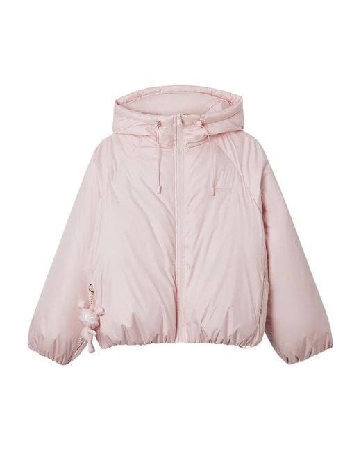 Mini Cream Pink Hooded Zip-Fastening Jacket