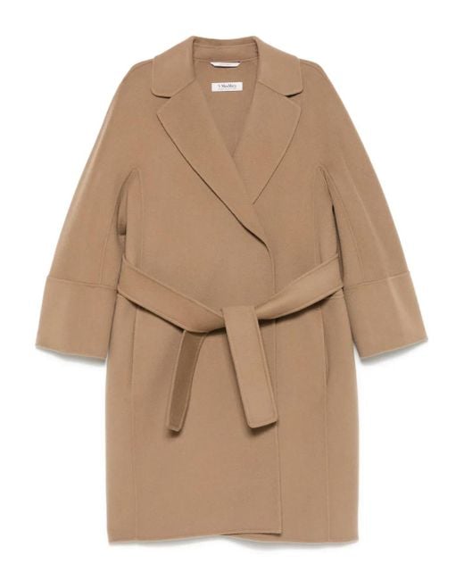 Max Mara Jas Van Scheerwol in het Natural