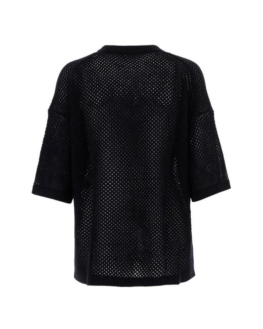 Allude Black Openwork Cardigan