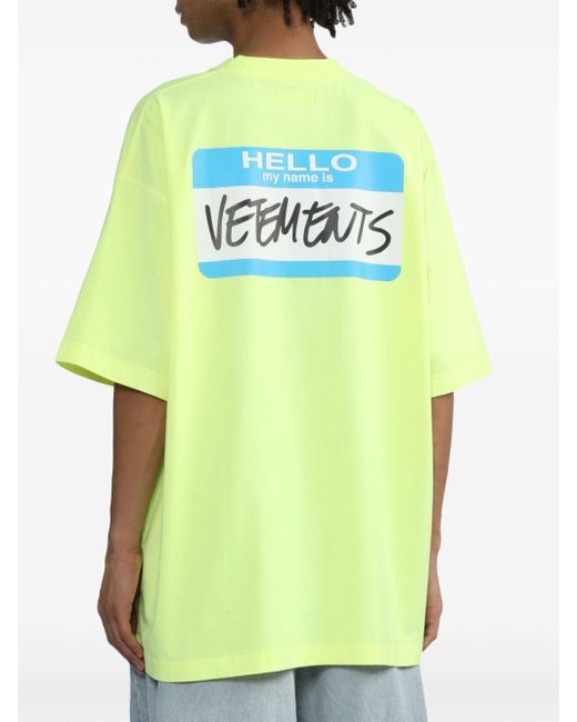 Vetements Green Graphic-print Cotton T-shirt for men