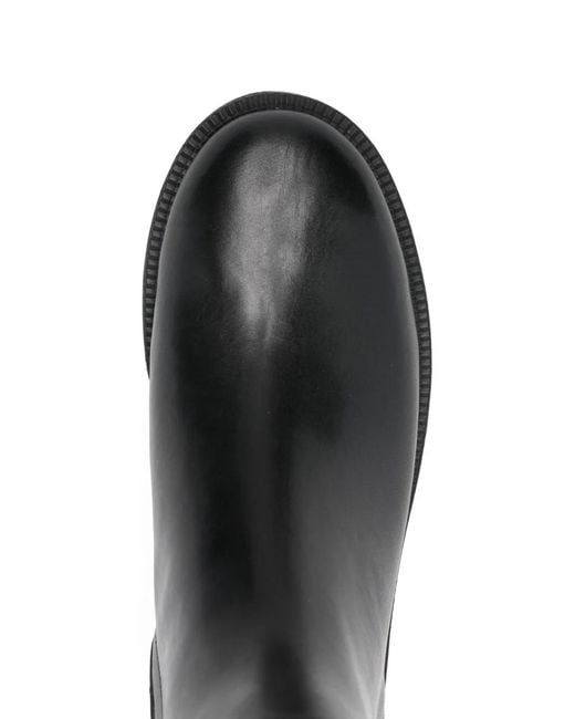 Michael Kors Black Side-Zip Leather Ankle Boots