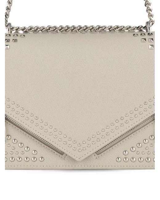 Kat Maconie White Evelyn Stud-Embellished Leather Shoulder Bag
