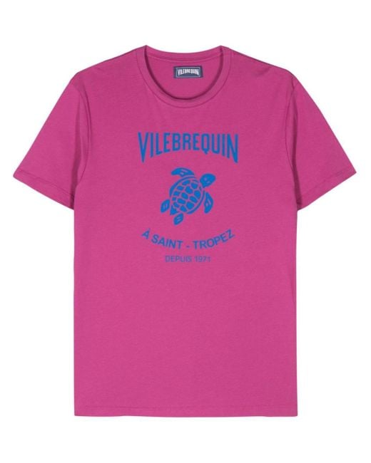T-shirt con stampa di Vilebrequin in Pink da Uomo
