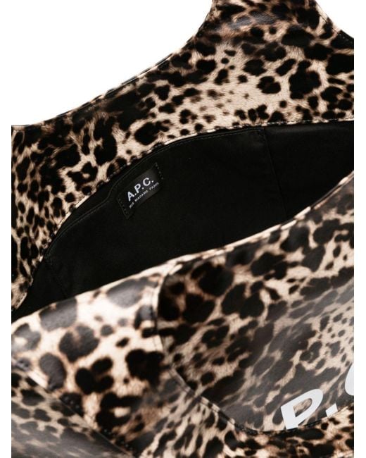 Sac cabas Ninon à imprimé léopard A.P.C. en coloris Black