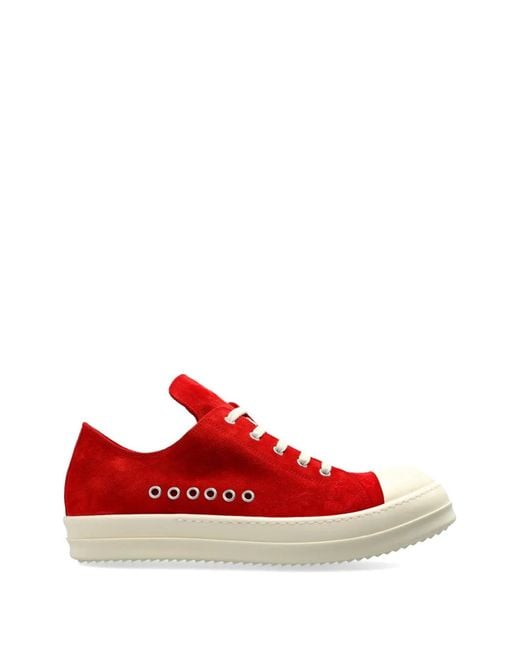 Rick Owens Red Extreme Low Sneakers for men
