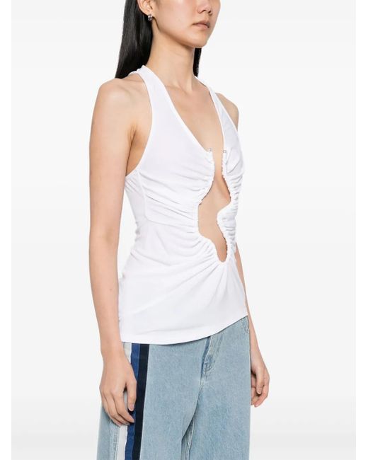 Christopher Esber White Salacia Ruched Tank Top