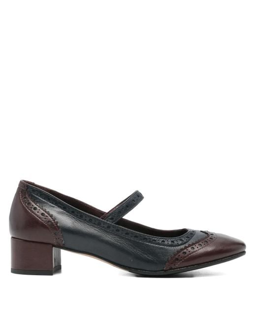 LORENA PAGGI Black Brogue-Detail Mary Jane Pumps
