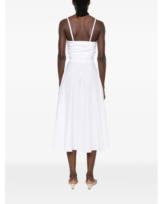 Viktor & Rolf White Bow-Detail Drape Midi Dress