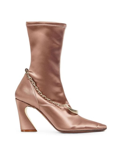 Zimmermann Brown Chain-Embellished Ankle Boots