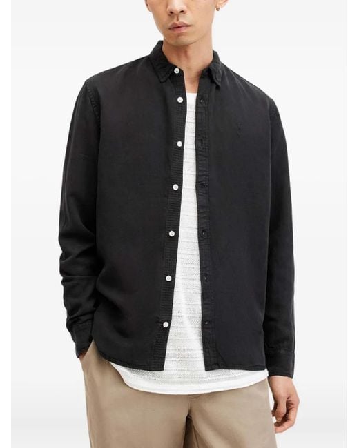 メンズ AllSaints Laguna ロングスリーブ シャツ Black
