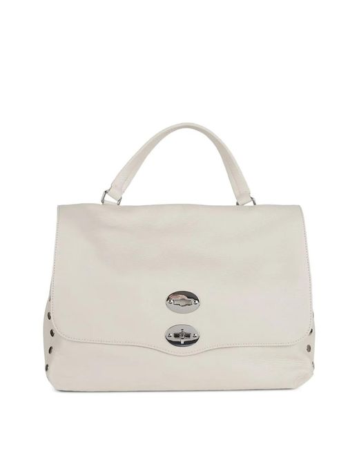 Zanellato White Turn-Lock-Fastening Medium Tote Bag