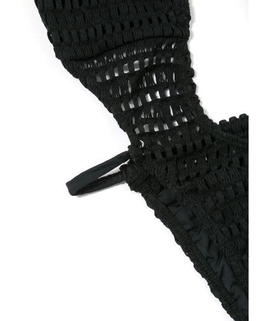 Amir Slama Black Open-Knit Cut-Out One-Piece