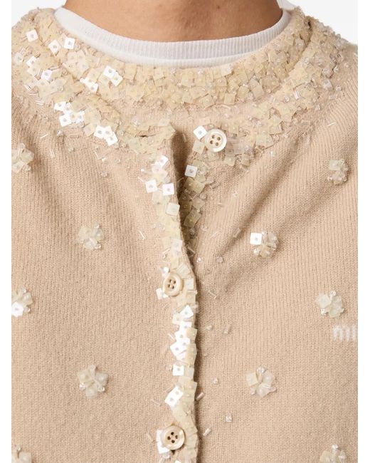 Miu Miu Natural Crew-Neck Cashmere Vest