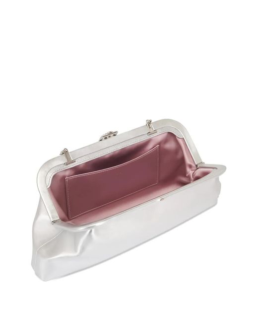 Jimmy Choo White Skylar Leather Clutch Bag