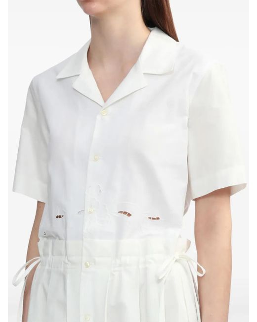 Vestido midi bordado MARINE SERRE de color White