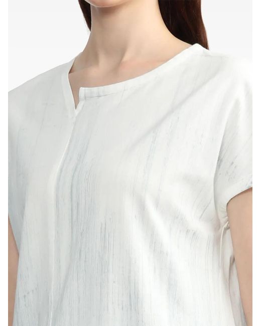 Y's Yohji Yamamoto White Asymmetric-Hem Cotton T-Shirt