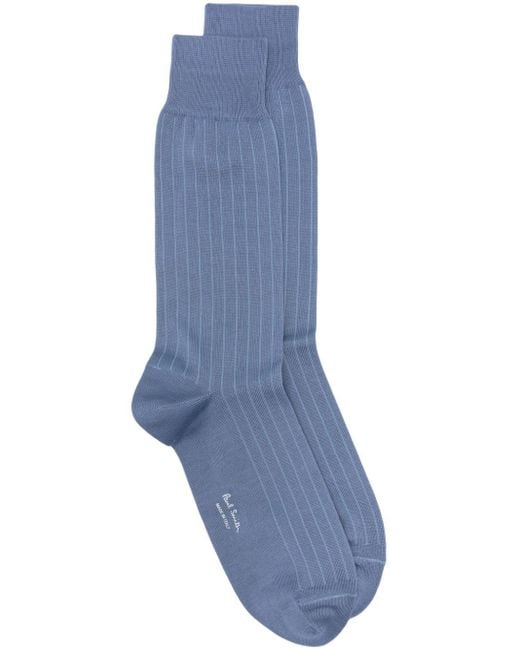 Paul Smith Blue Logo-print Ankle-length Socks for men