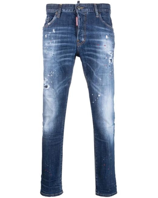 Jean À Effet Usé DSquared² pour homme en coloris Blue