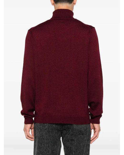 Roberto Collina Purple Turtleneck Wool Sweater for men