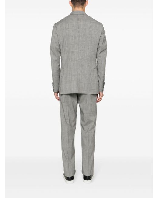 Lardini Gray Prince-of-wales-check Wool Suit for men