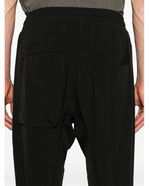 Thom Krom Black Drawstring Tapered Trousers for men