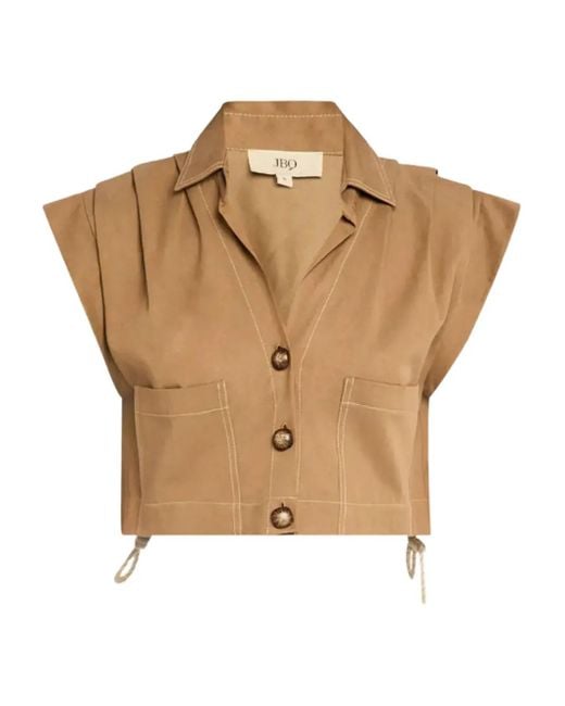 Camisa Preen corta con botones JBQ de color Natural