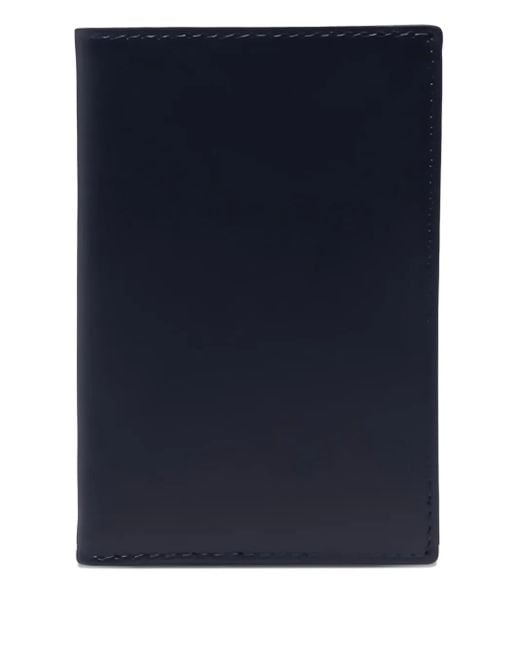 Comme des Garçons Blue Logo-Stamped Leather Wallet