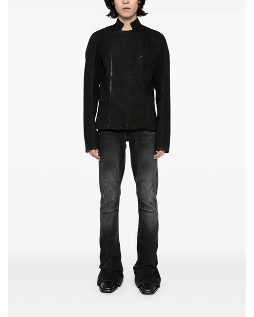 P.L.N. Black Denim Biker Jacket for men