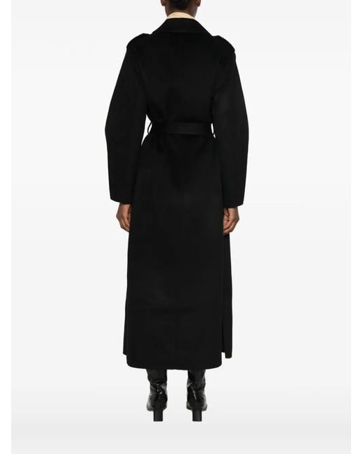 The Dynamis Studio Black Double-Breasted Belted Coat