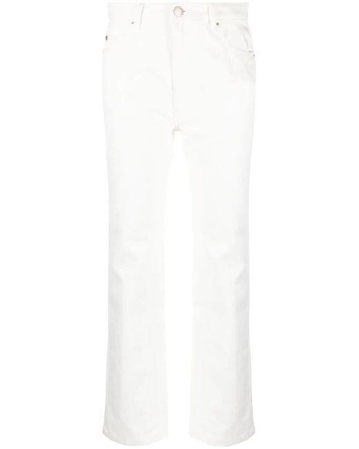 Jeans Dritti Crop di AMI in White