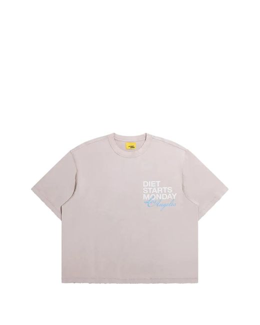DIET STARTS MONDAY Pink Logo-Print Short-Sleeve T-Shirt for men