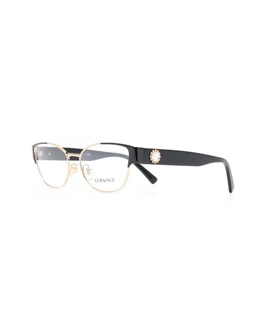 Versace Black Oval-Frame Glasses