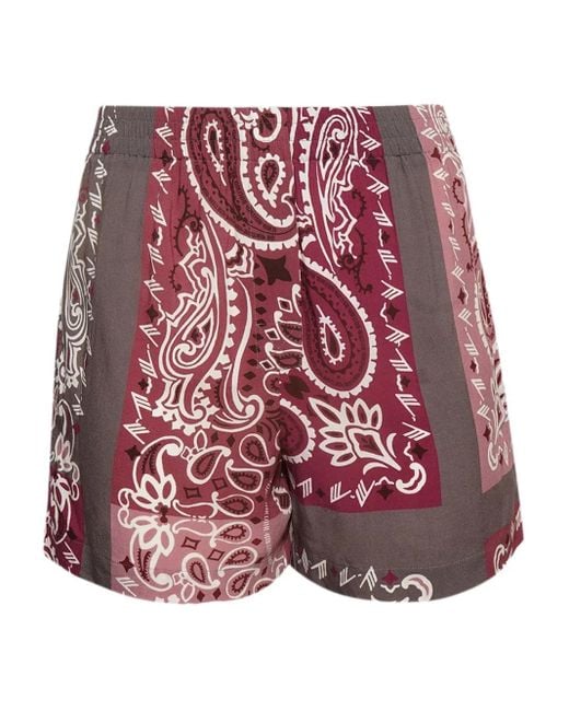 The Attico Red Bandana-Print Shorts