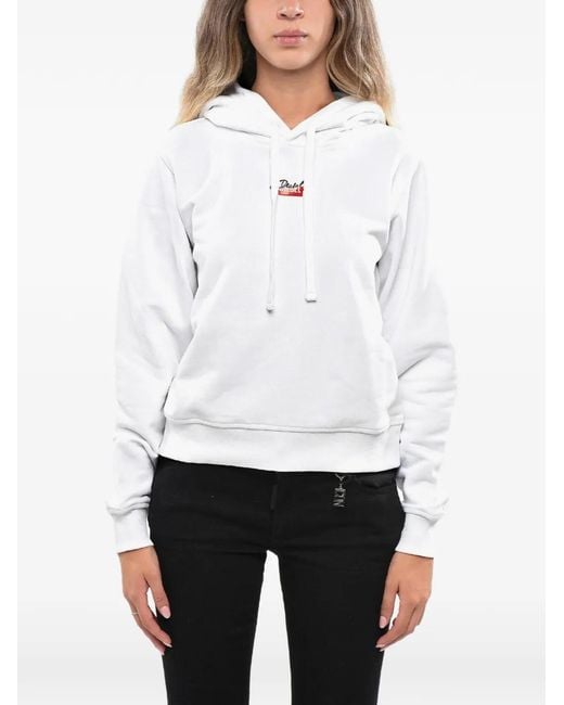 DIESEL White Logo-Print F-Reggy Hoodie