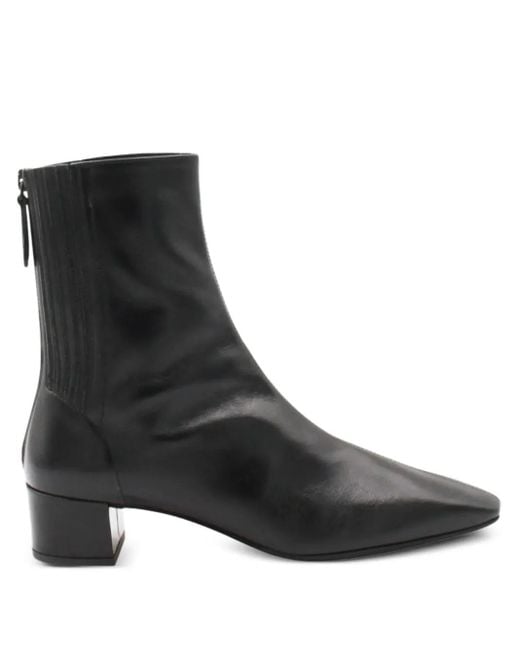 Aquazzura Black 50Mm Leather Block-Heel Boots
