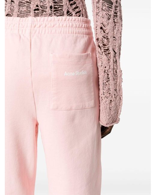 Acne Pink Logo-print Track Pants