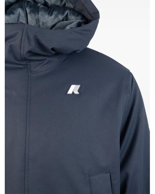 K-Way Kapuzenjacke mit Logo-Patch in Blue für Herren