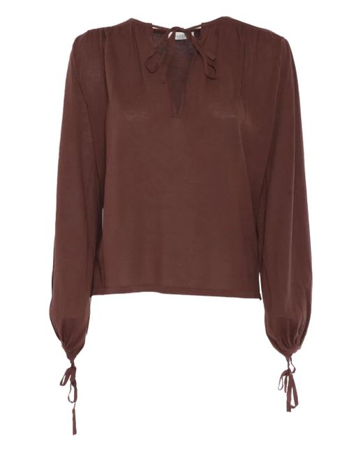 Ballantyne バルーンスリーブ ブラウス Brown