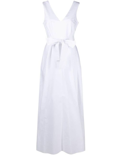 P.A.R.O.S.H. Flared Maxi-jurk Met V-hals in het White