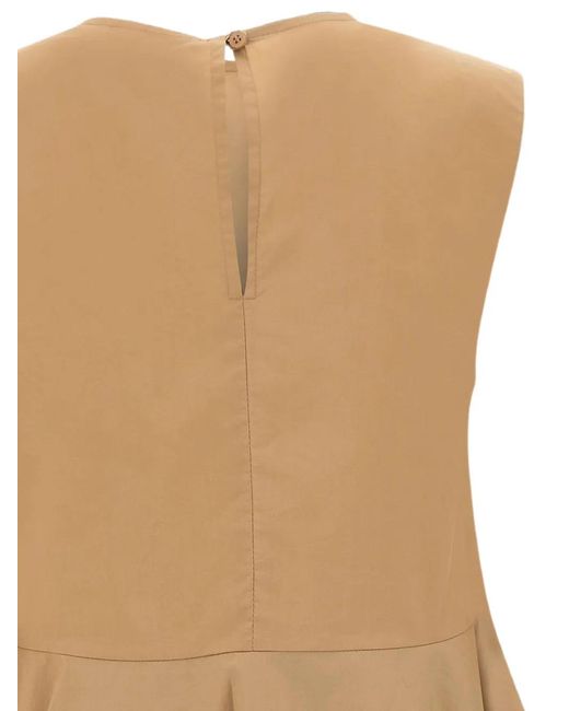 Kaos Natural Asymmetric Ruffled Top