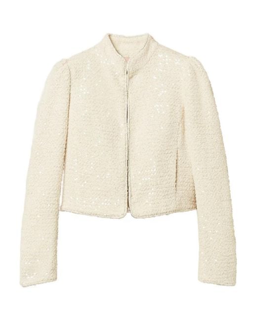 Twinset Natural Bouclé Sequin Jacket